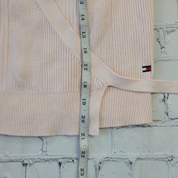 Tommy Hilfiger Woman’s Light pink wrap short sleeve knit top size S - Picture 4 of 11
